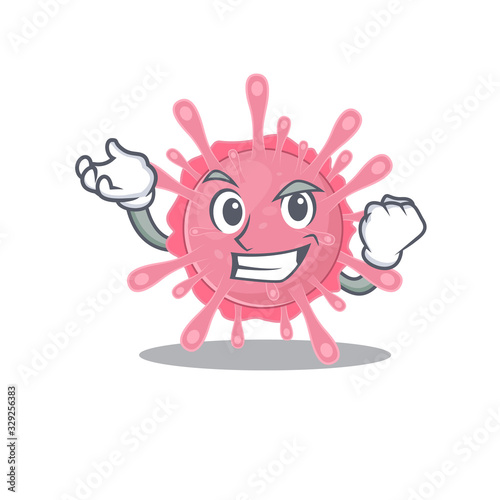 Corona virus germ cartoon character style with happy face