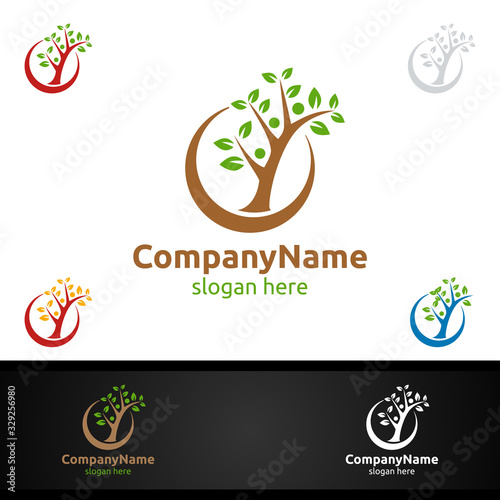 Tree Digital Agency Financial Services Insurance Business Investment Logo Design