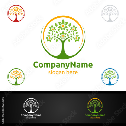 Tree Digital Agency Financial Services Insurance Business Investment Logo Design