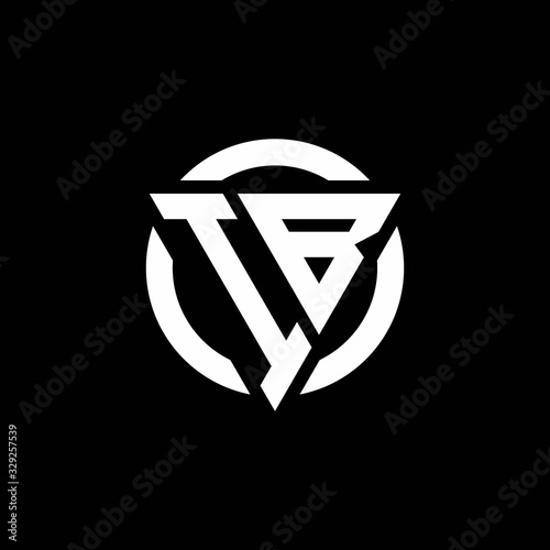 IB logo with triangle shape and circle rounded design template