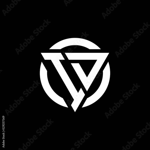 ID logo with triangle shape and circle rounded design template