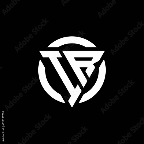 IR logo with triangle shape and circle rounded design template