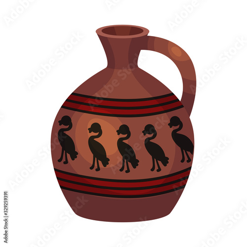 Ceramic Vessel or Container for Interior and Kitchen Use Vector Illustration