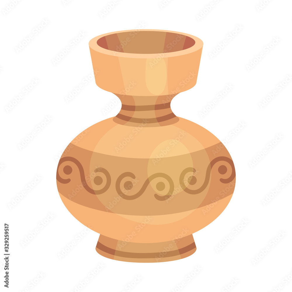 Ceramic Vessel or Container for Interior and Kitchen Use Vector Illustration