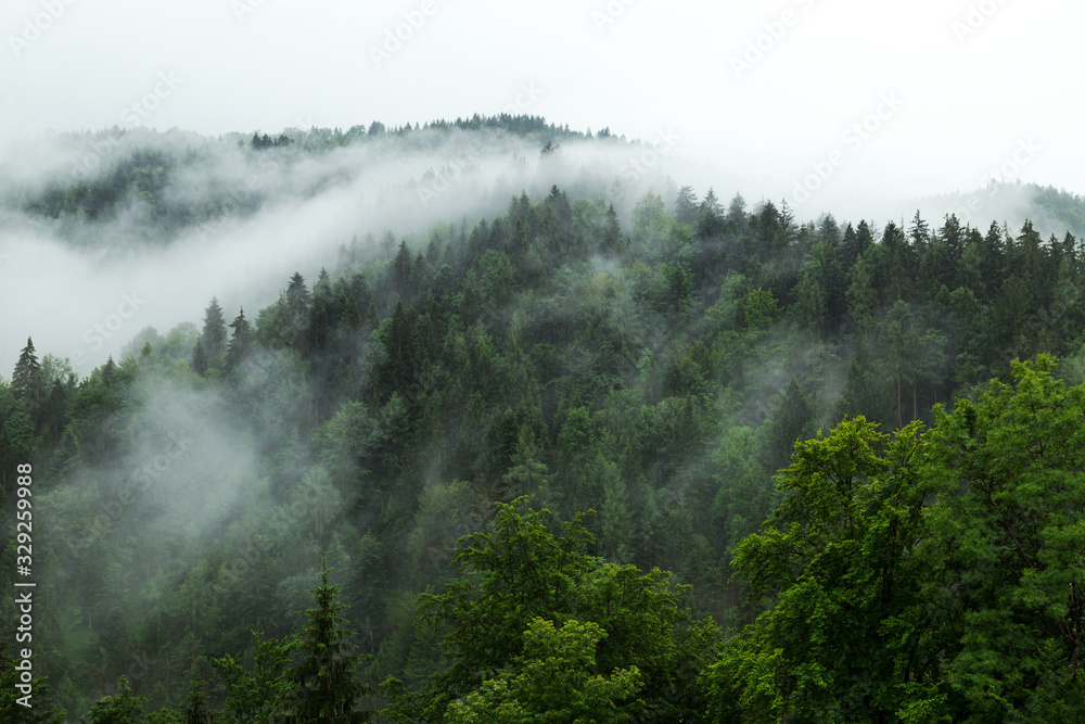 Regenwolken ziehen im Gebirge Berchtesgaden, 