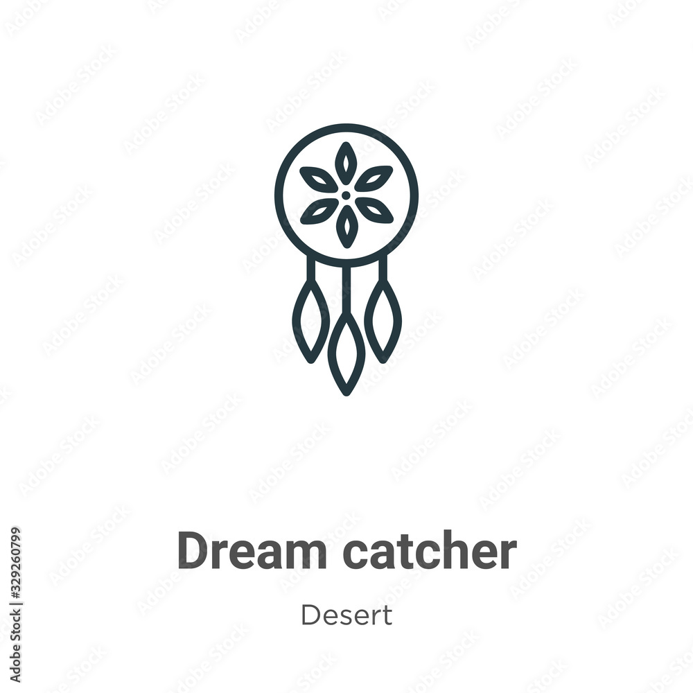 Dream catcher outline vector icon. Thin line black dream catcher