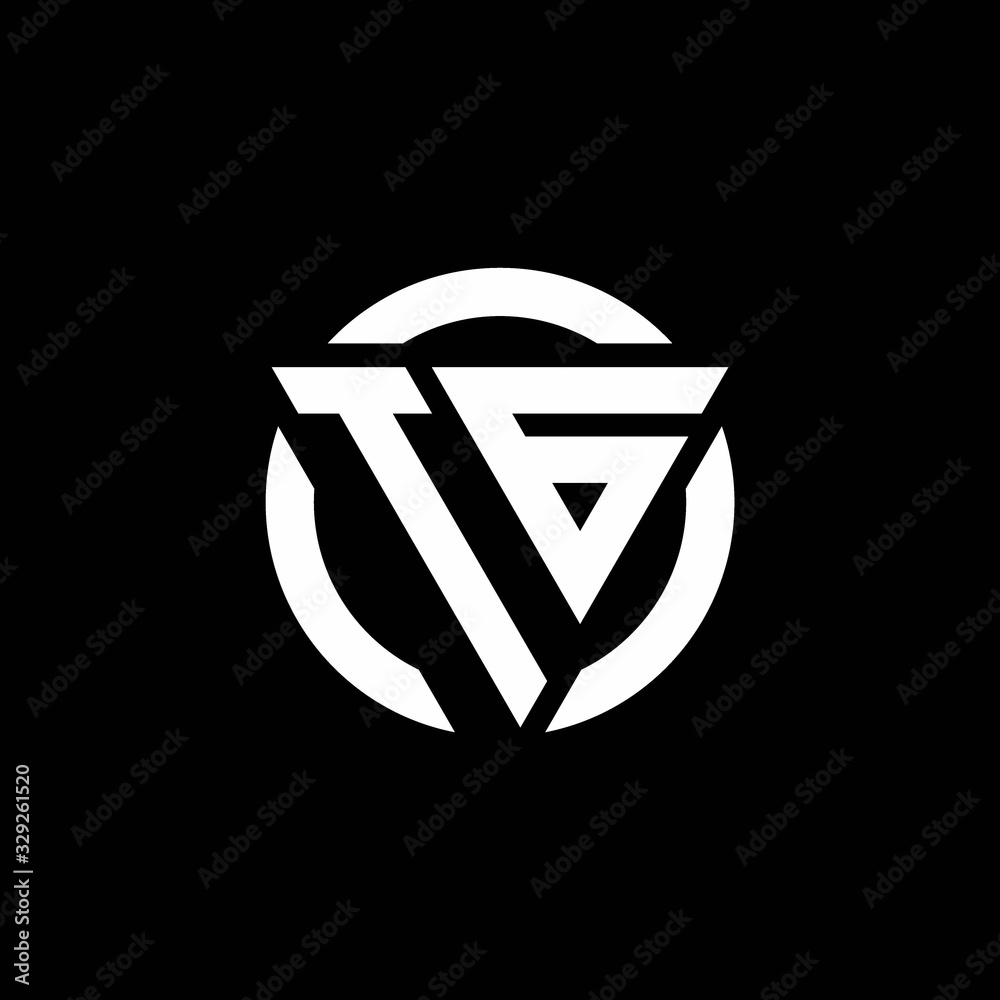 TG logo with triangle shape and circle rounded design template Stock ...