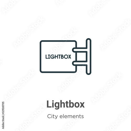 Lightbox outline vector icon. Thin line black lightbox icon, flat vector simple element illustration from editable city elements concept isolated stroke on white background