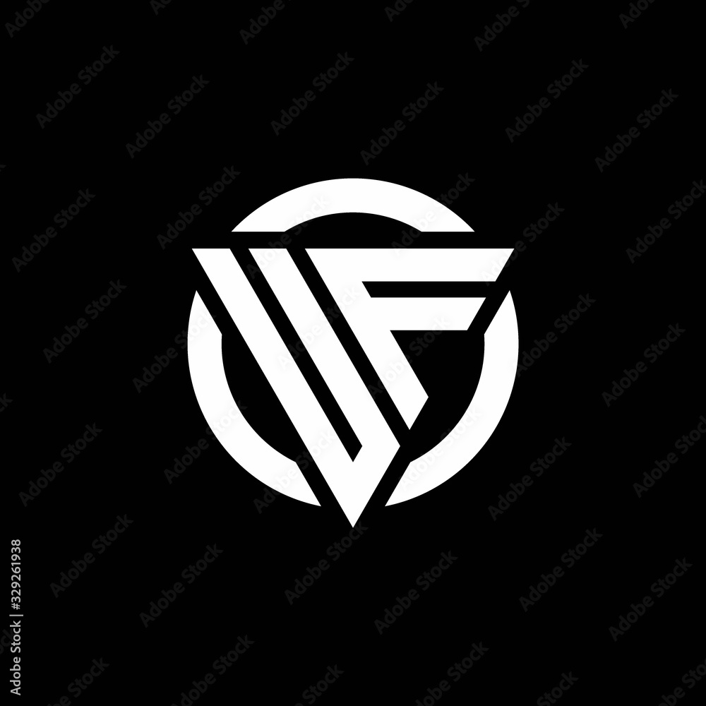 UF logo with triangle shape and circle rounded design template Stock ...