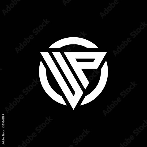 UP logo with triangle shape and circle rounded design template
