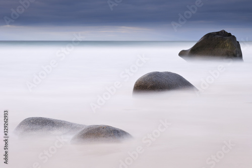 Rocks in sea, Lofoten Islands, Norway