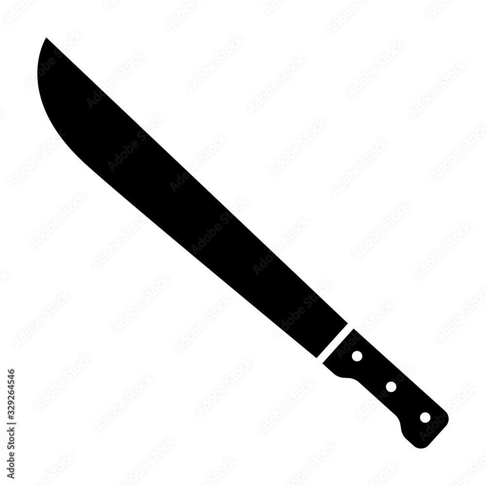 Machete sword or blade weapon flat vector icon for games and websites Machete sword or blade weapon flat vector icon for games and websites