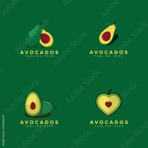 Avocado fruit logo template