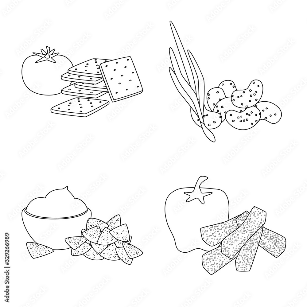 Vector design of taste and crunchy icon. Set of taste and cooking stock symbol for web.