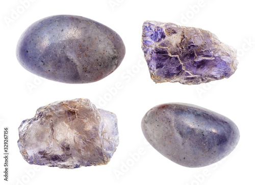 set of various Cordierite (Iolite) gemstones photo