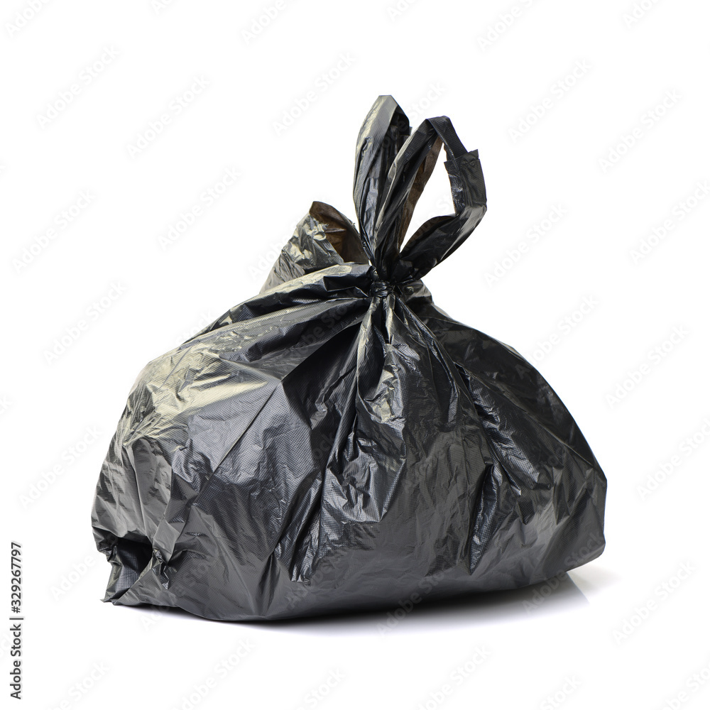 black garbage bag