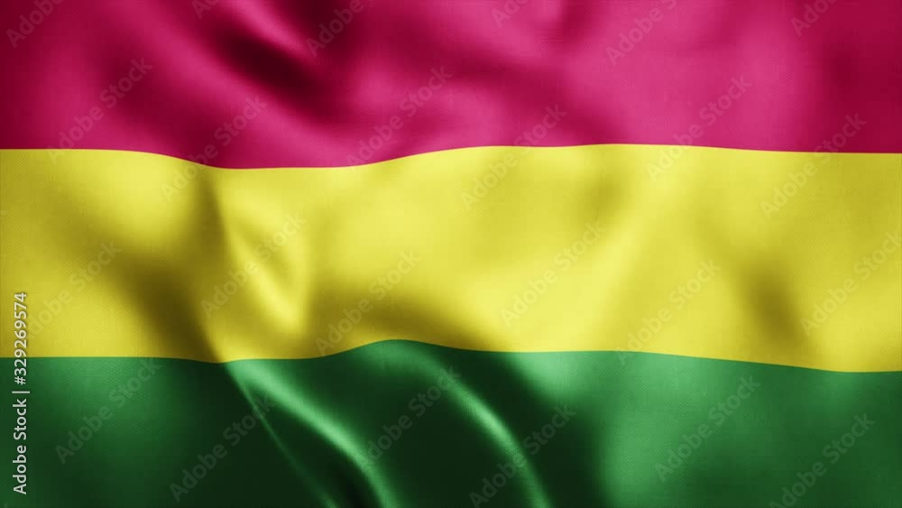 Loop animation of Photo Realistic fabric waving flag of Bolivia Ultra HD 4K National Flag of Bolivia. Loop animation of Photo Realistic fabric waving flag of Bolivia Ultra HD 4K National Flag of Bolivia.