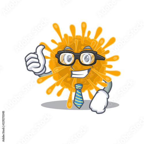 Coronaviruses Businessman cartoon character with glasses and tie