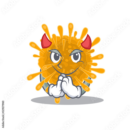 A picture of coronaviruses in devil cartoon design