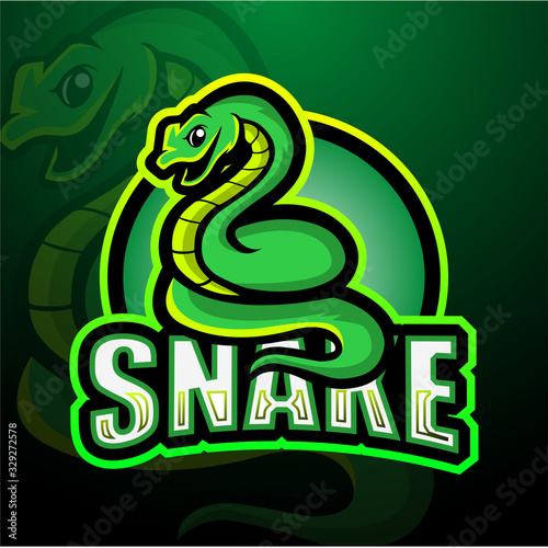 Snake mascot esport logo design