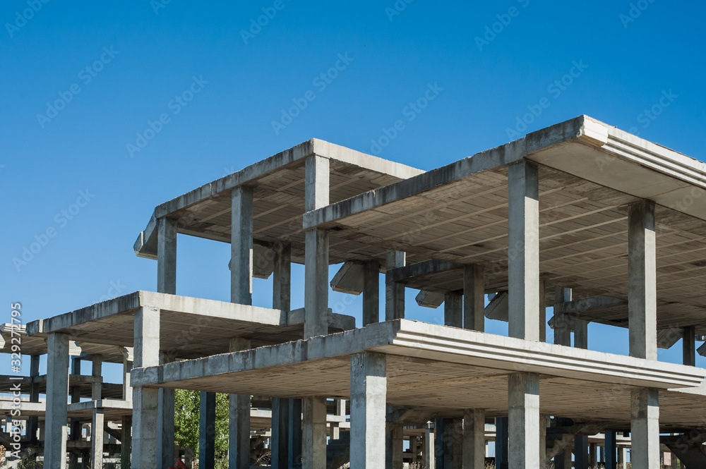 structure of building and Construction site of new home