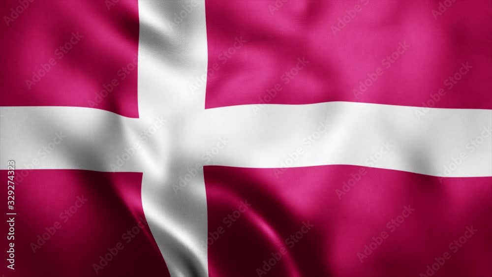 Loop animation of Photo Realistic fabric waving flag of Denmark Ultra HD 4K Loop animation of Photo Realistic fabric waving flag of Denmark Ultra HD 4K