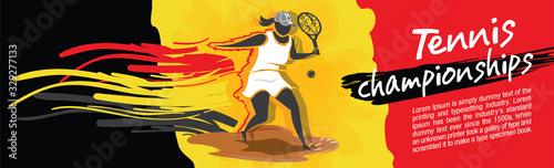 Vector tennis character design with country flag concept.