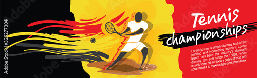 Vector tennis character design with country flag concept.