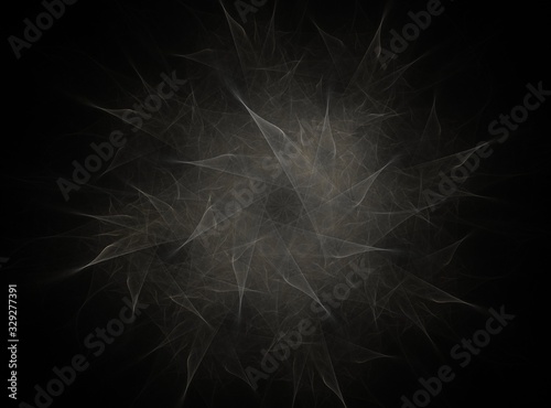 Computer generated fractal artwork for creative design, art and entertainment. Background with rotating spheres.