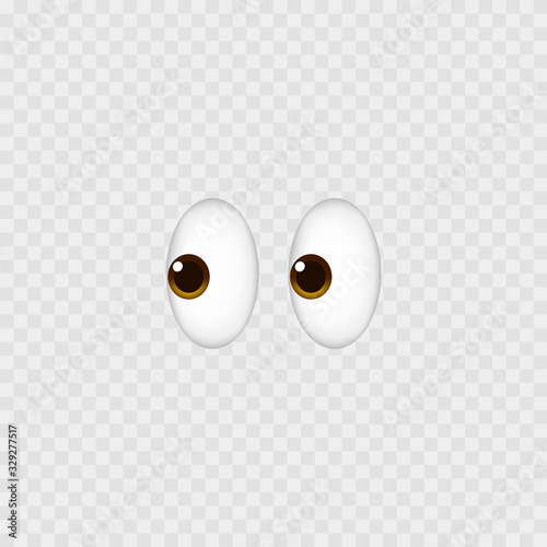 Eyes emoji. Isolated on white. White eyes emoji icon. Vector