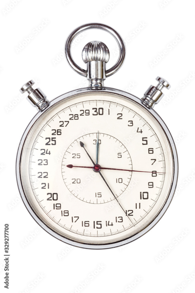 Old stopwatch over white Old stopwatch over white
