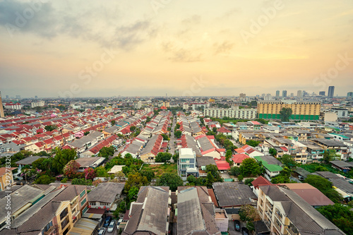 Cityscape. Bangkok, Thailand. View of local low rise buildings. photo