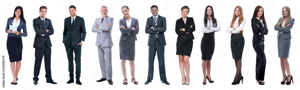 Large group of business people. Isolated over white.