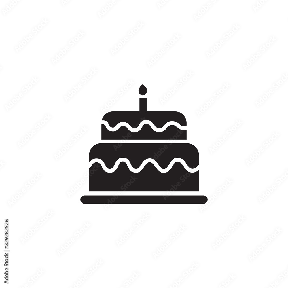 Simple birthday cake flat icon design vector Simple birthday cake flat icon design vector