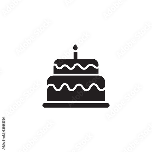 Simple birthday cake flat icon design vector
