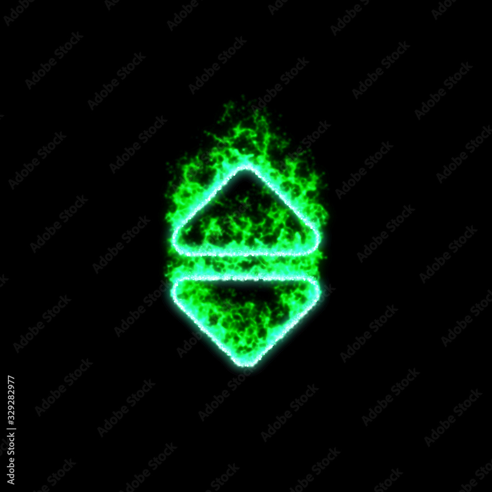 The symbol sort burns in green fire The symbol sort burns in green fire