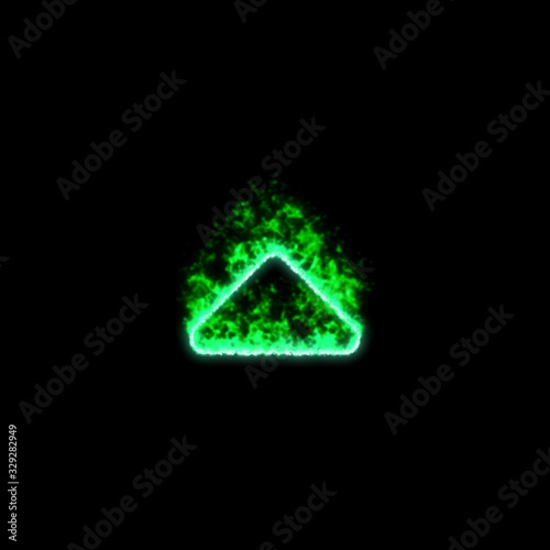 Wallpaper Mural The symbol caret up burns in green fire Torontodigital.ca