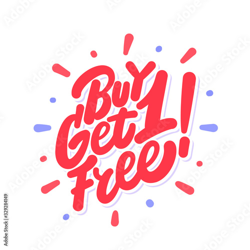 Buy one get one free. Vector icon.