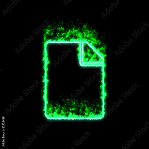 The symbol file burns in green fire