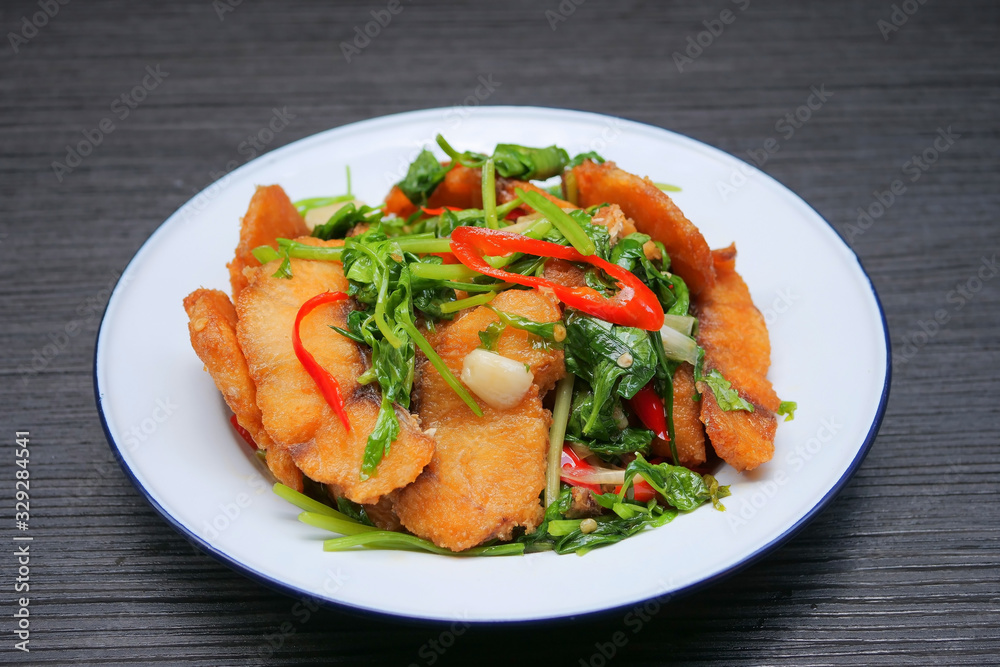 Stir fried sea bass with celery Stir fried sea bass with celery