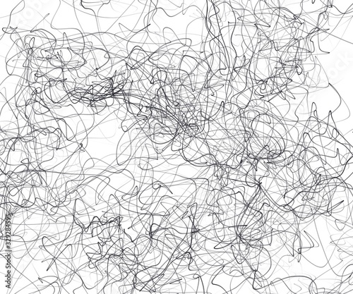 Hand drawn chaos scrawls. Random chaotic pattern.