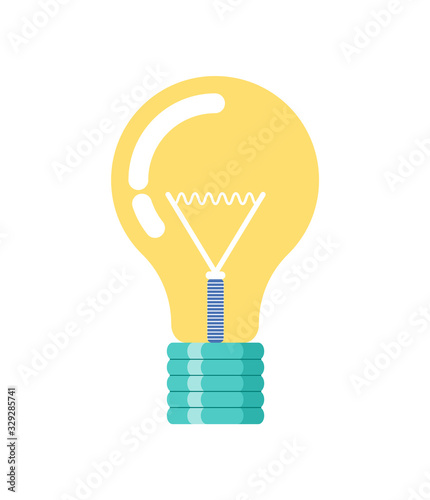 Electric light bulb vector realistic icon, investment symbol. Fluorescent lightbulb, energy saving object, new idea sign, lighting equipment isolated