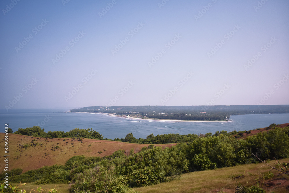 view from the chapora fort of the beautiful ocean