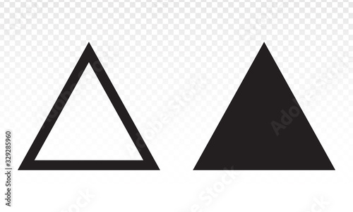 Up arrow triangle or pyramid line art vector icon for apps and websites. photo