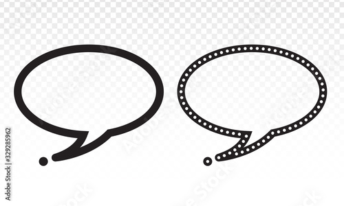 Speech bubble or speech balloon or chat bubble line art icon for apps and websites.