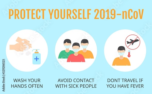 coronavirus covid-19 outbreak in china country with hand wash, crowed peoples, face masks, airplane, thermometer and virus vectors illustration in flat style,