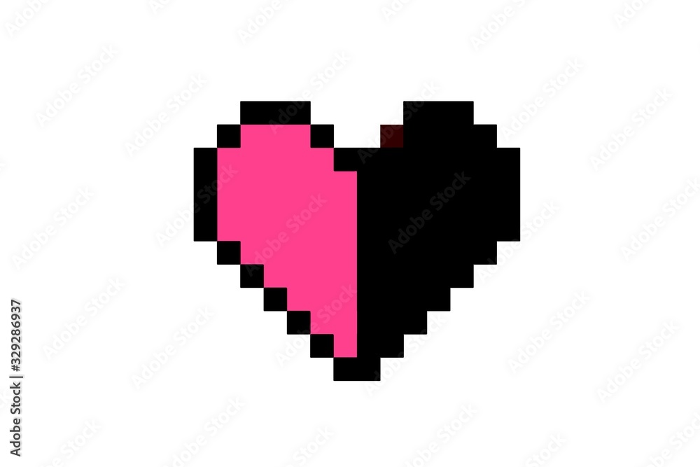 pixel heart isolated on white pixel heart isolated on white
