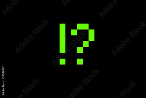 Question mark sign icon on black .pixel concept 