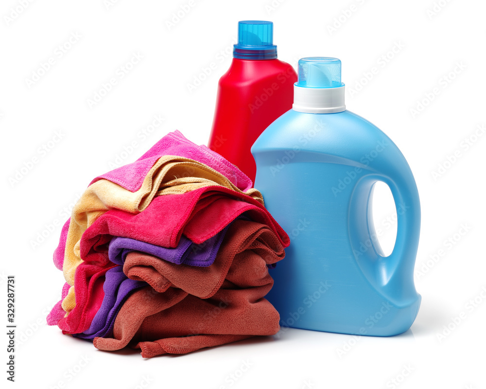 Plastic detergent container on white background Plastic detergent container on white background