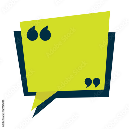 Speech bubble isolated icon, quotation mark, inverted comas